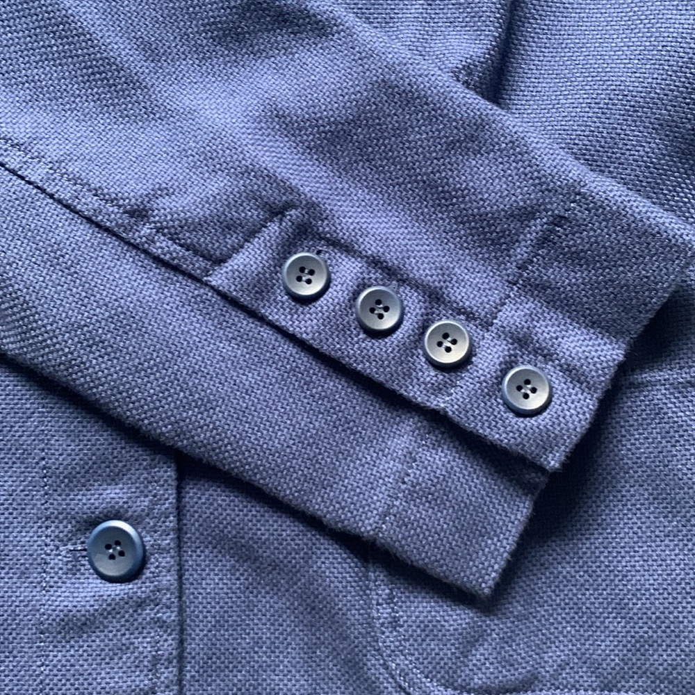Eileen Fisher High Collar Navy Blazer - Picture 2 of 11
